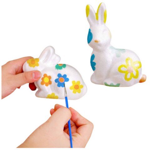 LEAN TOYS Zestaw Do Malowania Styropianowych Ozdób Zające 2 Jajka 2 Kury Farby LEAN TOYS Zestaw Do Malowania Styropianowych Ozdób Zające 2 Jajka 2 Kury Farby