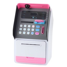 LEAN Toys Bankomat Sejf Skarbonka Kod PIN Karta Bankomatowa Różowy