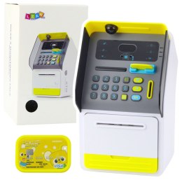LEAN Toys Bankomat Sejf Skarbonka Kod PIN Karta Bankomatowa Żółty