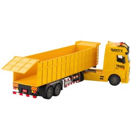 LEAN Toys Ciężarówka Transportowa Podnoszona Naczepa Światła Dźwięki Żółta