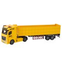 LEAN Toys Ciężarówka Transportowa Podnoszona Naczepa Światła Dźwięki Żółta