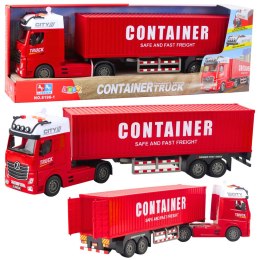 LEAN Toys Ciężarówka Transportowa Z Kontenerem Światła Dźwięki Czerwona