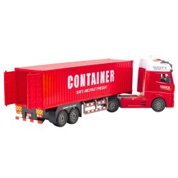 LEAN Toys Ciężarówka Transportowa Z Kontenerem Światła Dźwięki Czerwona