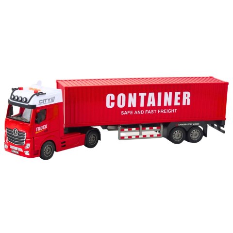LEAN Toys Ciężarówka Transportowa Z Kontenerem Światła Dźwięki Czerwona LEAN Toys Ciężarówka Transportowa Z Kontenerem Światła Dźwięki Czerwona