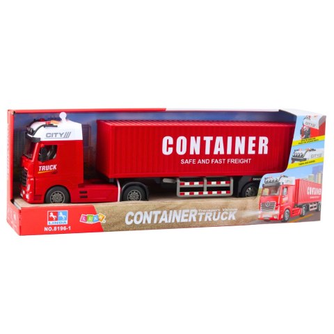 LEAN Toys Ciężarówka Transportowa Z Kontenerem Światła Dźwięki Czerwona LEAN Toys Ciężarówka Transportowa Z Kontenerem Światła Dźwięki Czerwona