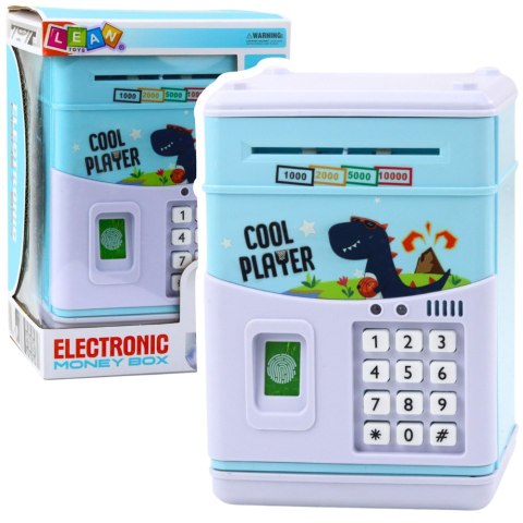 LEAN Toys Elektroniczny Sejf Bankomat Skarbonka Na PIN Dla Dzieci Dinozaur Niebieski LEAN Toys Elektroniczny Sejf Bankomat Skarbonka Na PIN Dla Dzieci Dinozaur Niebieski