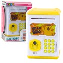 LEAN Toys Elektroniczny Sejf Bankomat Skarbonka Na PIN Dla Dzieci Kapibara Żółty