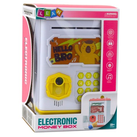 LEAN Toys Elektroniczny Sejf Bankomat Skarbonka Na PIN Dla Dzieci Kapibara Żółty LEAN Toys Elektroniczny Sejf Bankomat Skarbonka Na PIN Dla Dzieci Kapibara Żółty