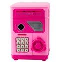 LEAN Toys Elektroniczny Sejf Bankomat Skarbonka Na PIN Dla Dzieci Różowy