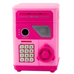 LEAN Toys Elektroniczny Sejf Bankomat Skarbonka Na PIN Dla Dzieci Różowy