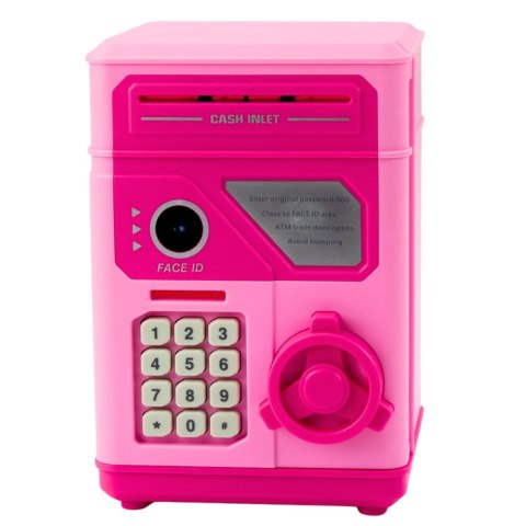 LEAN Toys Elektroniczny Sejf Bankomat Skarbonka Na PIN Dla Dzieci Różowy LEAN Toys Elektroniczny Sejf Bankomat Skarbonka Na PIN Dla Dzieci Różowy