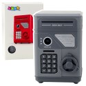 LEAN Toys Elektroniczny Sejf Bankomat Skarbonka Na PIN Dla Dzieci Szary