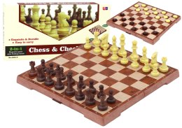LEAN Toys Gra Strategiczna Szachy Warcaby 2w1 Plansza