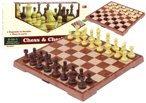 LEAN Toys Gra Strategiczna Szachy Warcaby 2w1 Plansza LEAN Toys Gra Strategiczna Szachy Warcaby 2w1 Plansza