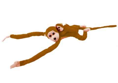 LEAN Toys Maskotka Pluszowa Małpka z Dzieckiem Ciemno Brązowa 90 cm LEAN Toys Maskotka Pluszowa Małpka z Dzieckiem Ciemno Brązowa 90 cm