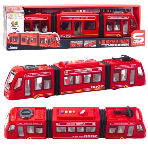 LEAN Toys Metro Miejskie Otwierane Drzwi Światła Dźwięki Czerwone 1:16 LEAN Toys Metro Miejskie Otwierane Drzwi Światła Dźwięki Czerwone 1:16