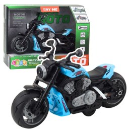 LEAN Toys Motocykl Zabawkowy Na Baterie Napęd Światła Dźwięki Niebieski