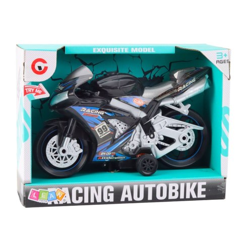 LEAN Toys Motor Wyścigowy Ścigacz Napęd Światła Dźwięki Czarno-Niebieski LEAN Toys Motor Wyścigowy Ścigacz Napęd Światła Dźwięki Czarno-Niebieski