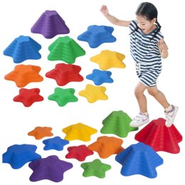 LEAN Toys Ścieżka Sensoryczna Kamienie 3 Rozmiary 6 Kamieni Kolorowe