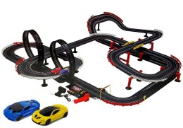 LEAN Toys Tor Wyścigowy z Samochodzikami 2 Autka 1420 cm Turbo 1:43 Kontrolery