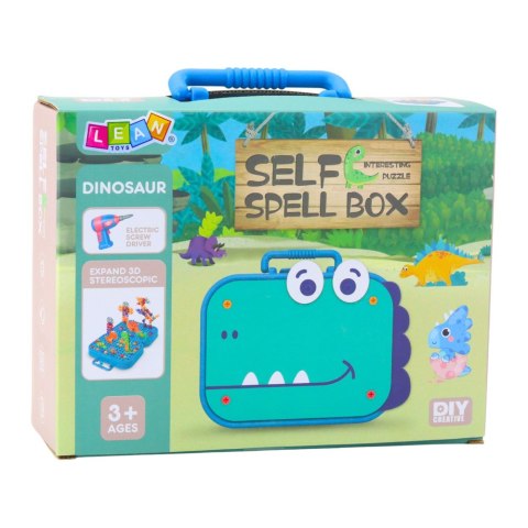LEAN Toys Zestaw Do Skręcania DIY Walizka Układanka Dinozaury Klocki Wkrętarka 228el. LEAN Toys Zestaw Do Skręcania DIY Walizka Układanka Dinozaury Klocki Wkrętarka 228el.