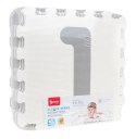 Mata biało-szara 96 cm x 96 cm z 9 Puzzli dla dzieci 10m+ Wyjmowane cyfry litery + Pianka EVA + Powłoka antybakteryjna Ag+