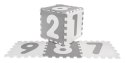 Mata biało-szara 96 cm x 96 cm z 9 Puzzli dla dzieci 10m+ Wyjmowane cyfry litery + Pianka EVA + Powłoka antybakteryjna Ag+