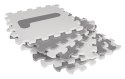 Mata biało-szara 96 cm x 96 cm z 9 Puzzli dla dzieci 10m+ Wyjmowane cyfry litery + Pianka EVA + Powłoka antybakteryjna Ag+