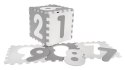 Mata biało-szara 96 cm x 96 cm z 9 Puzzli dla dzieci 10m+ Wyjmowane cyfry litery + Pianka EVA + Powłoka antybakteryjna Ag+